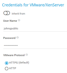 Credentials for VMware/XenServer