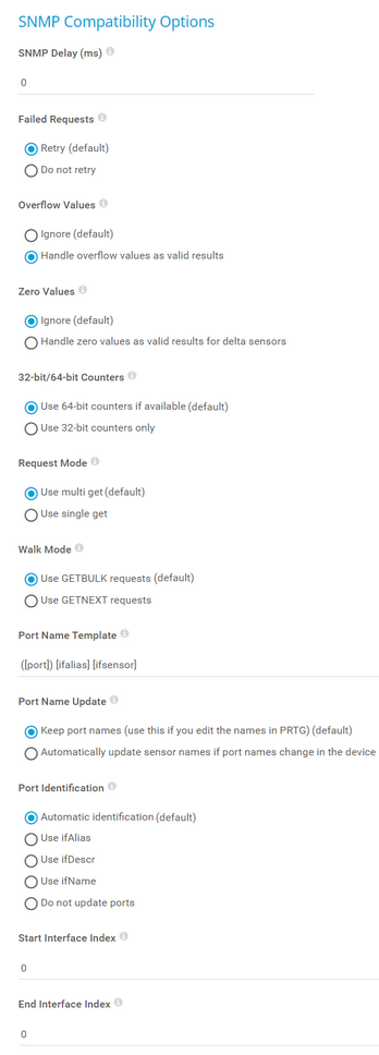 SNMP Compatibility Options